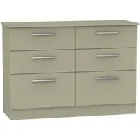Contrast 6 Drawer Midi Chest - Mushroom