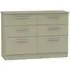 Contrast 6 Drawer Midi Chest - Mushroom