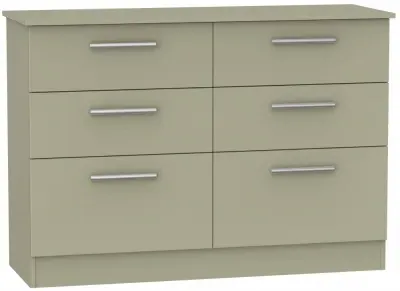 Contrast 6 Drawer Midi Chest - Mushroom