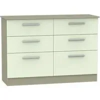 Contrast 6 Drawer Midi Chest - Vanilla