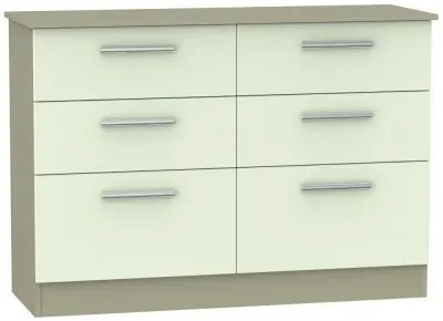 Contrast 6 Drawer Midi Chest - Vanilla