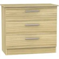 Contrast Small 3 Drawer Chest - Cocobolo, Oak