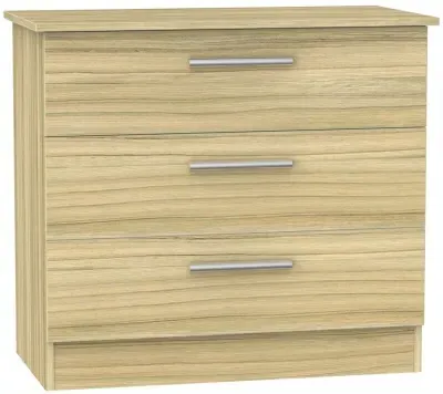 Contrast Small 3 Drawer Chest - Cocobolo, Oak