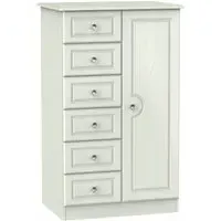 Crystal 1 Door Midi Wardrobe - Kaschmir Ash