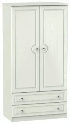 Crystal 2 Door 2 Drawer Double Wardrobe - Cashmere Ash image