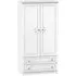 Crystal 2 Door 2 Drawer Double Wardrobe - White Ash