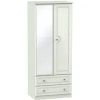 Crystal 2 Door 2 Drawer Mirror Wardrobe - Kaschmir Ash
