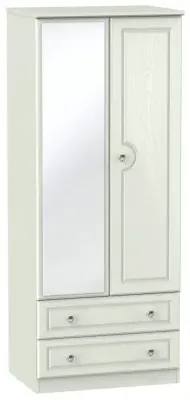 Crystal 2 Door 2 Drawer Mirror Wardrobe - Kaschmir Ash image