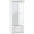 Crystal 2 Door 2 Drawer Mirror Wardrobe - White Ash