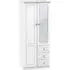 Crystal 2-Door Combi Wardrobe with Mirror - White Ash