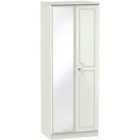 Crystal 2 Door Tall Wardrobe with Mirror - Cashmere