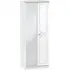 Crystal 2 Door Tall Wardrobe with Mirror - White Ash