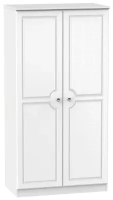 Crystal 2 Door Wardrobe - White Ash
