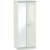 Crystal 2 Door Wardrobe with Mirror - Cashmere, Ash