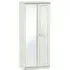 Crystal 2 Door Wardrobe with Mirror - Cashmere, Ash