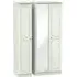 Crystal 3 Door Tall Triple Wardrobe with Mirror - Cashmere