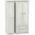 Crystal 3-Door Triple Wardrobe with Storage - Cashmere