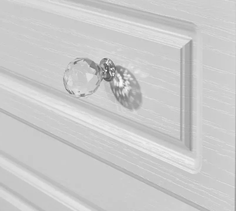 Crystal 3-Door Wardrobe with 2 Drawers - White