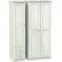 Crystal 3-Door Wardrobe with Drawers - Cashmere