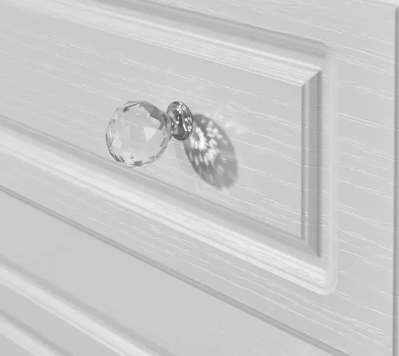 Crystal 3-Door Wardrobe with Drawers - White