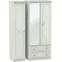 Crystal 3-Door Wardrobe with Mirror and Drawers - Kaschmir Ash