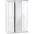 Crystal 3-Door Wardrobe with Mirror - White Ash