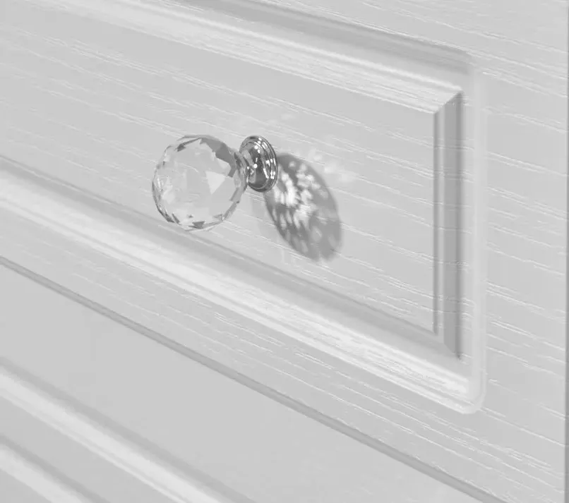 Crystal 3-Door Wardrobe with Mirror - White Ash