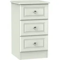 Crystal 3 Drawer Bedside Cabinet - Cashmere