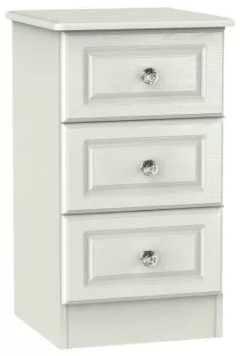 Crystal 3 Drawer Bedside Cabinet - Cashmere