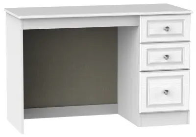 Crystal 3 Drawer Desk - White