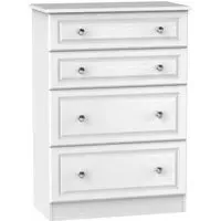 Crystal 4 Drawer Deep Chest - White, Ash