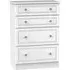 Crystal 4 Drawer Deep Chest - White, Ash