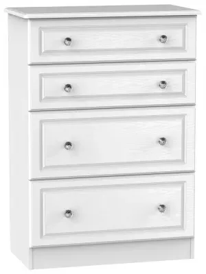 Crystal 4 Drawer Deep Chest - White, Ash image