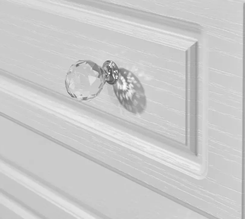 Crystal 5 Drawer Narrow Chest - White, Ash