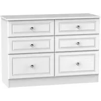 Crystal 6 Drawer Midi Chest - White, Ash