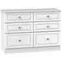 Crystal 6 Drawer Midi Chest - White, Ash