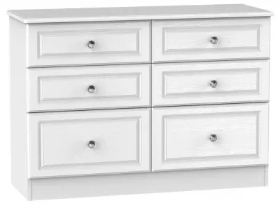 Crystal 6 Drawer Midi Chest - White, Ash image