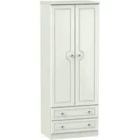 Crystal Cashmere 2 Door Wardrobe with Drawers - Kaschmir Ash