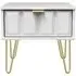 Cube 1 Drawer Bedside Cabinet with Hairpin Legs - White Matt