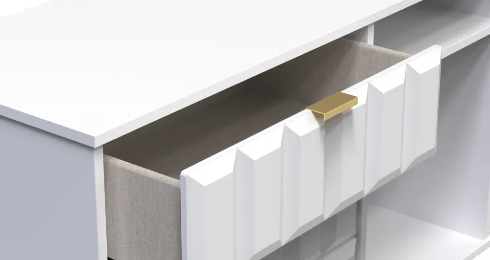 Cube 150cm TV Unit with Hairpin Legs - White Matt