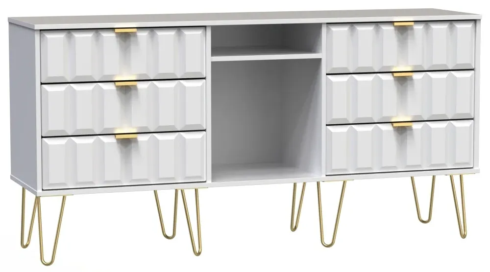 Cube 150cm TV Unit with Hairpin Legs - White Matt