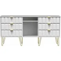 Cube 150cm TV Unit with Hairpin Legs - White Matt