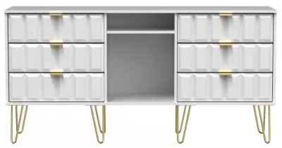 Cube 150cm TV Unit with Hairpin Legs - White Matt image