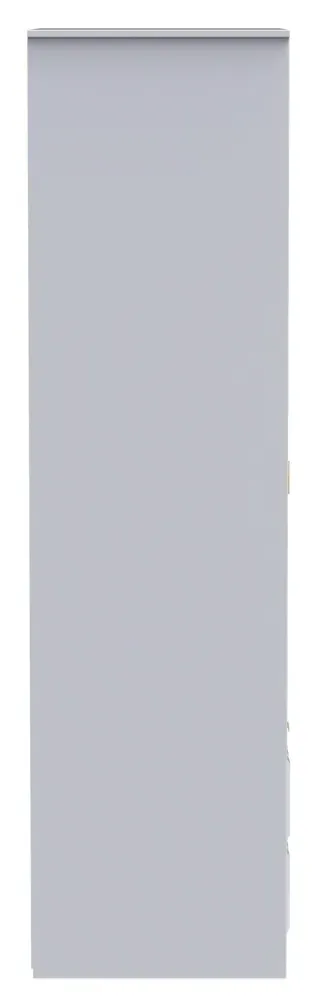 Cube 2 Door 2 Drawer Tall Wardrobe - White