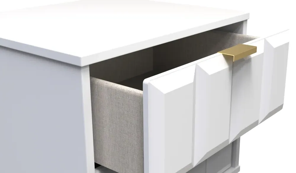 Cube 2 Drawer Bedside Cabinet with Hairpin Legs - White