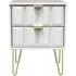Cube 2 Drawer Bedside Cabinet with Hairpin Legs - White