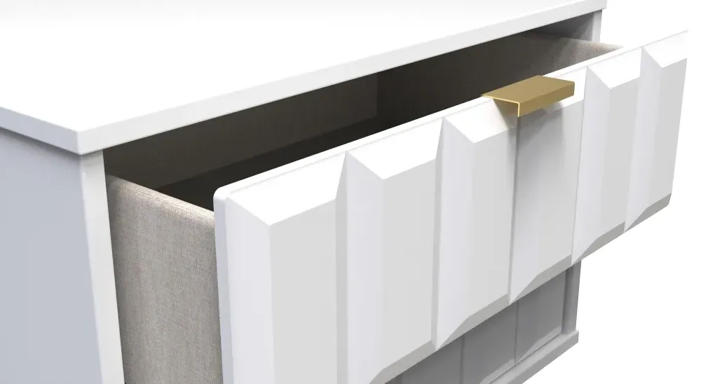 Cube 2 Drawer Midi Chest with Hairpin Legs - White Matt