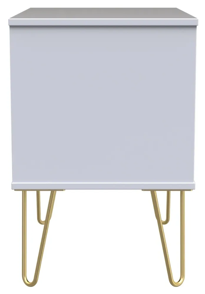 Cube 2 Drawer Midi Chest with Hairpin Legs - White Matt