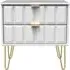 Cube 2 Drawer Midi Chest with Hairpin Legs - White Matt