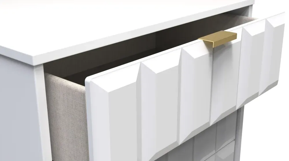 Cube 3 Drawer Midi Chest with Hairpin Legs - White Matt